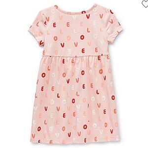 Thereabouts Toddler Girls Pink LOVE Short Sleeve A-Line Dress